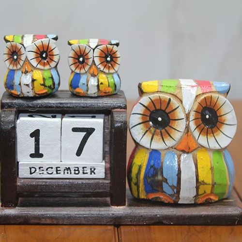 Ahşap Baykuş Takvim Model 2 