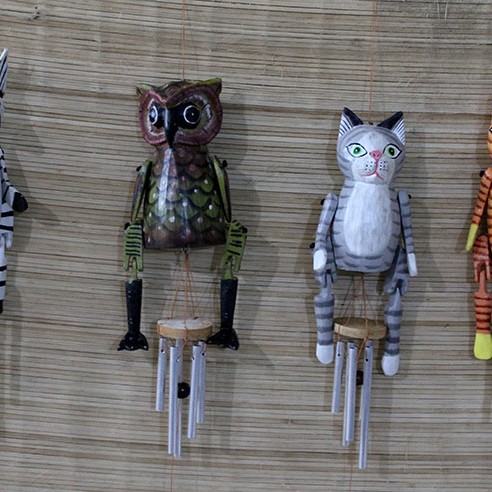 Ahşap Hayvan Figürlü Rüzgar Çanı Model 2