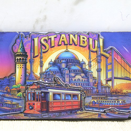 Ahşap İstanbul Temalı Magnet - Model 13