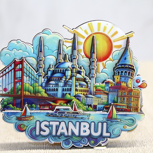 Ahşap İstanbul Temalı Magnet - Model 4