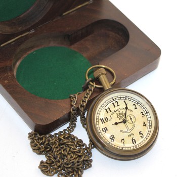 Ahşap Kutulu Pirinç Köstekli Saat Model 6 