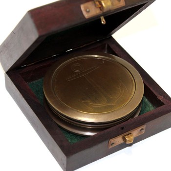 Ahşap Kutulu Pirinç Pusula Model 7