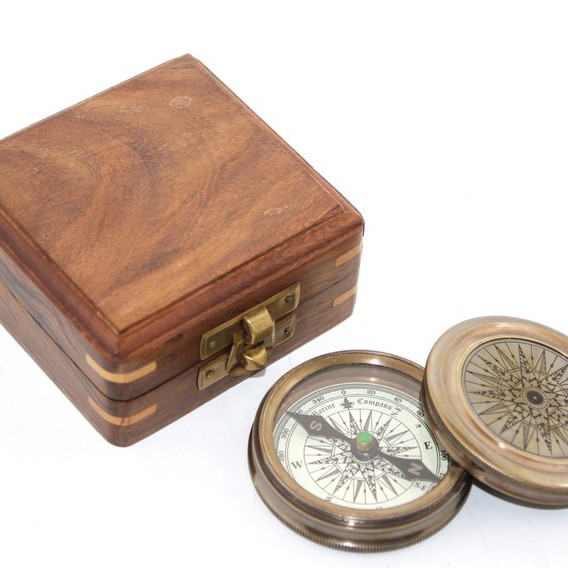 Ahşap Kutulu Pusula Model 1 