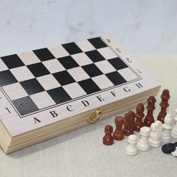 Ahşap Kutulu Satranç Tavla Seti Model 1 