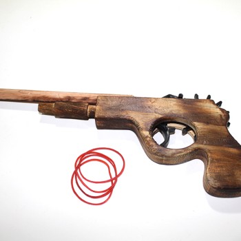 Ahşap Lastik Atan Tabanca 