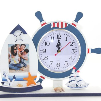 Ahşap Marin Dümenli Çerçeveli Saat Model 2 