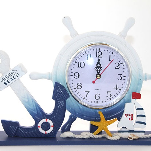 Ahşap Marin Dümenli Saat Model 1 