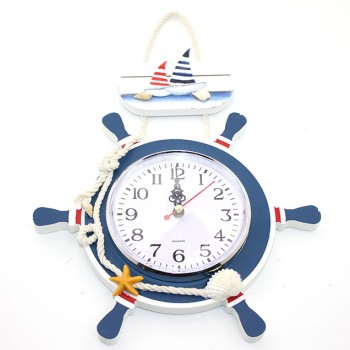 Ahşap Marin Dümenli Saat Model 2