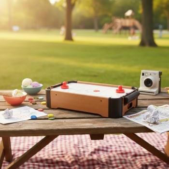 Ahşap Masaüstü Air Hokey Oyunu 