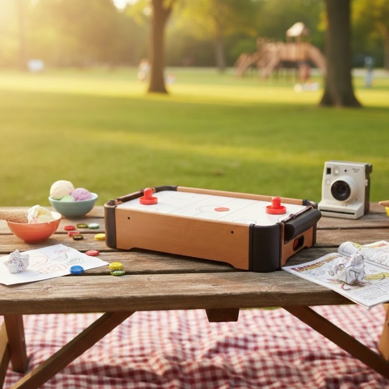 Ahşap Masaüstü Air Hokey Oyunu 