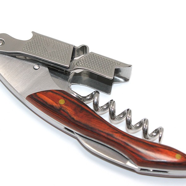 Ahşap Saplı Profesyonel Çelik Tirbuşon Ve Çok Fonksiyonlu Şarap Açacağı 