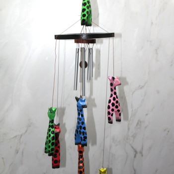 Ahşap Zürafalı Rüzgar Çanı