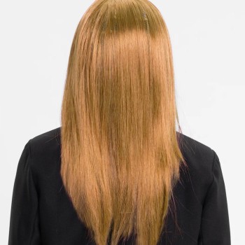 Altın Renk Düz Kesim İçi Astarlı Uzun Parti Peruğu 
