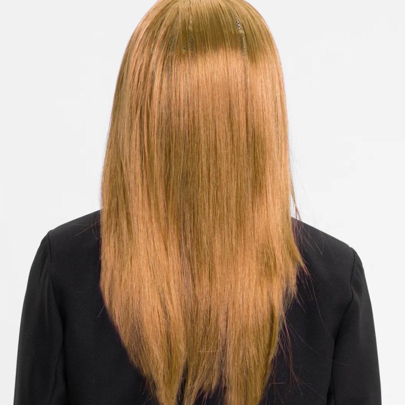 Altın Renk Düz Kesim İçi Astarlı Uzun Parti Peruğu 