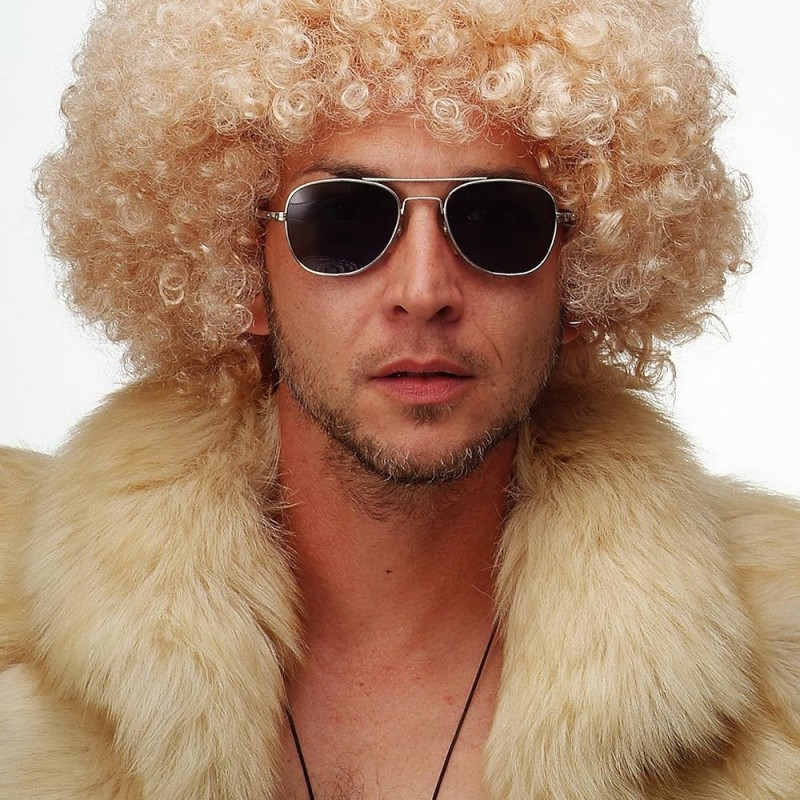 Altın Renk Kıvırcık Afro Parti Peruğu