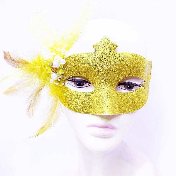 Altın Renk Simli İnci Maskesi