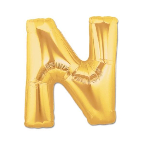 Altın Sarısı Folyo N Harfi Balon 1 Metre