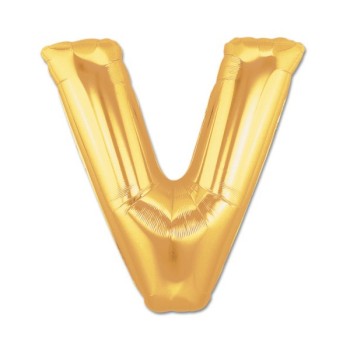 Altın Sarısı Folyo V Harfi Balon 1 Metre