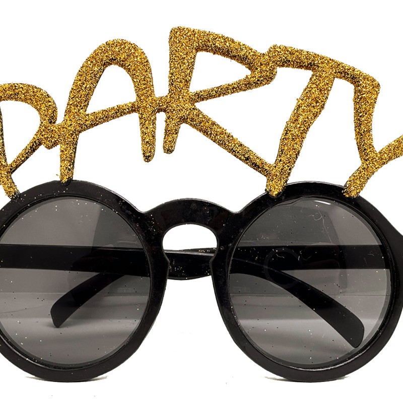 Altın Simli Party Yazılı Parti Gözlüğü Show