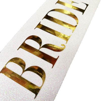 Altın Yazılı Bride To Be Simli Kuşak Kemer