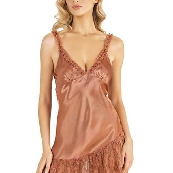 Arias Closet Bakır Kısa Saten Gecelik 8238