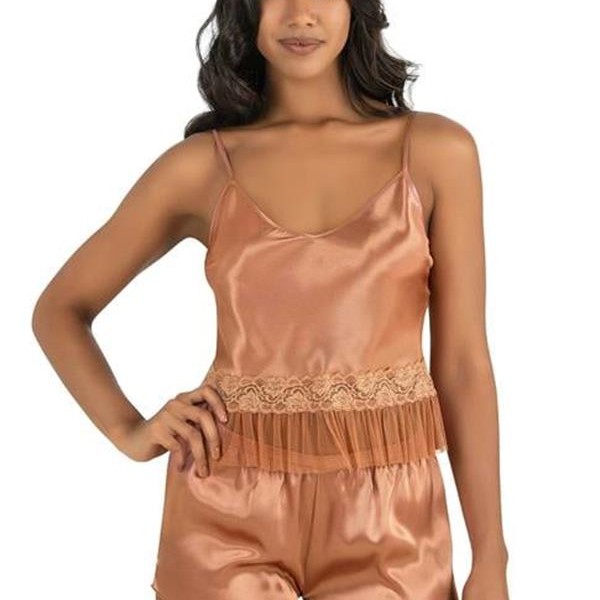 Arias Closet Bakır Saten Şort Takımı 9209