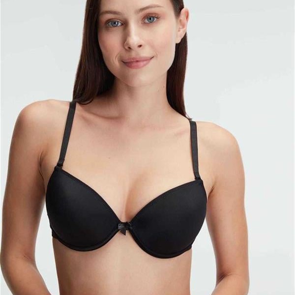 Arias Closet Balenli Destekli Dolgulu Askıları Çıkabilen İnce Mideli Günlük Klasik T-Shirt Sütyeni