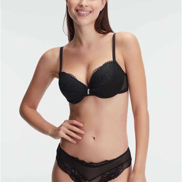 Arias Closet Balenli Destekli Dolgulu Taşlı Dantelli Sütyen Ve Slip Takım