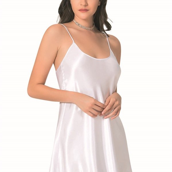 Arias Closet Beyaz Kısa Saten Gecelik