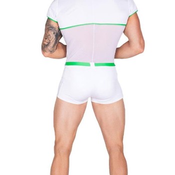 Arias Closet Beyaz Yeşil Şeritli Fantezi Erkek Kostüm