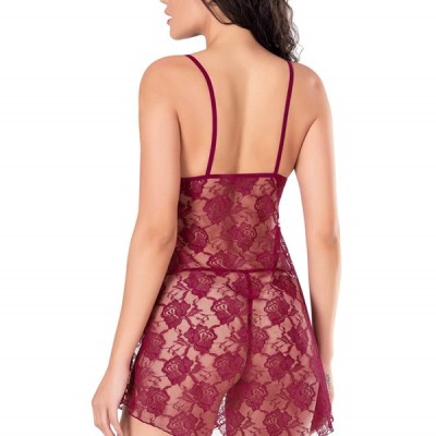 Arias Closet Bordo Kısa Tül Gecelik