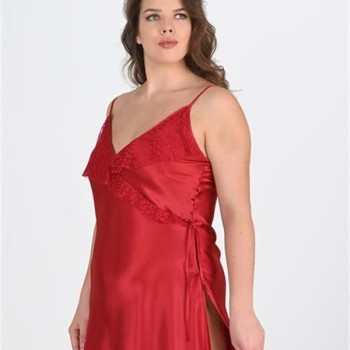 Arias Closet Büyük Beden Bordo Gecelik 2107