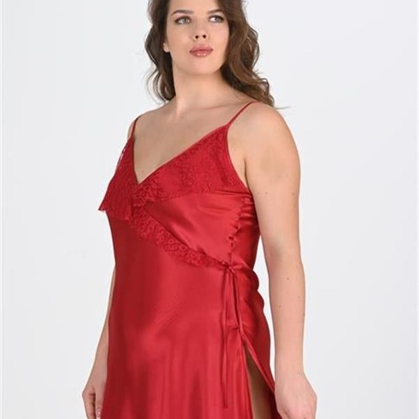 Arias Closet Büyük Beden Bordo Gecelik 2107