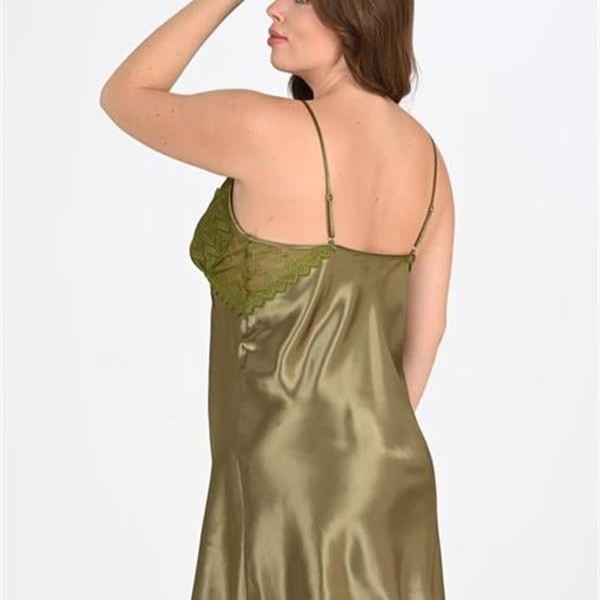 Arias Closet Büyük Beden Haki Gecelik 2104