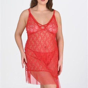 Arias Closet Büyük Beden Kırmızı Gecelik