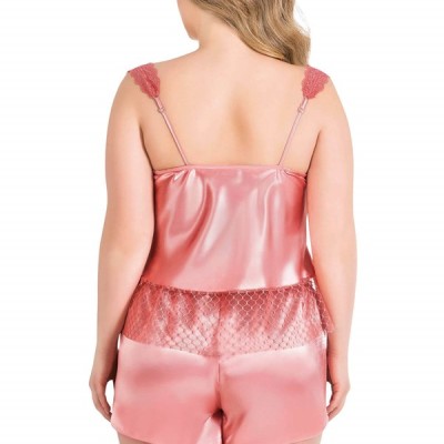 Arias Closet Büyük Beden Mercan Saten Babydoll Şort Takımı