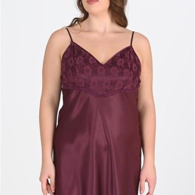 Arias Closet Büyük Beden Mürdüm Gecelik 2108