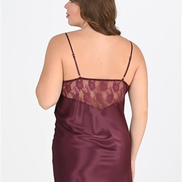 Arias Closet Büyük Beden Mürdüm Gecelik 2108