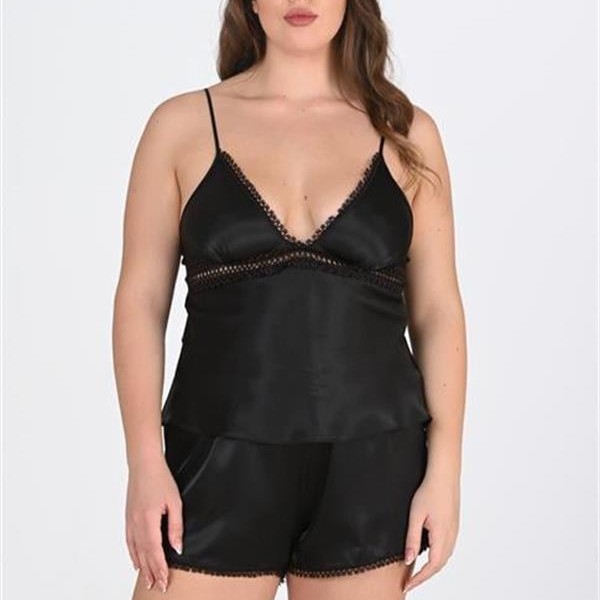 Arias Closet Büyük Beden Siyah Şort Takımı