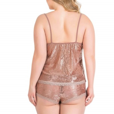 Arias Closet Büyük Beden Vizon Jakarlı Babydoll Şort Takımı