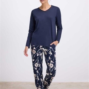 Arias Closet Çiçek Desenli Uzun Kollu T-Shirt Ve Pantolon Pijama Takımı