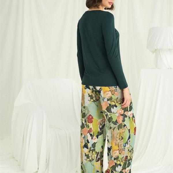 Arias Closet Çiçek Ve Yaprak Desenli Pijama Takımı