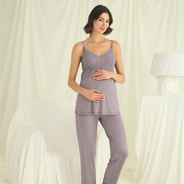 Arias Closet Dantelli Hamile Lohusa 3'Lü Pijama Takımı