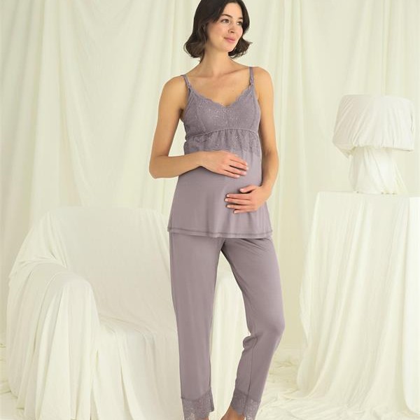 Arias Closet Dantelli Hamile Lohusa 3'Lü Pijama Takımı