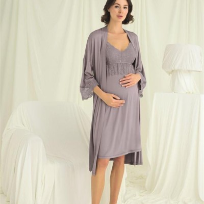 Arias Closet Dantelli Hamile Lohusa Sabahlık Takımı