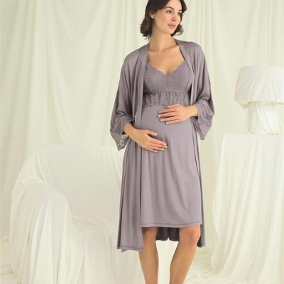 Arias Closet Dantelli Hamile Lohusa Sabahlık Takımı