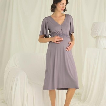 Arias Closet Dantelli Önü Düğmeli Hamile Lohusa Gecelik