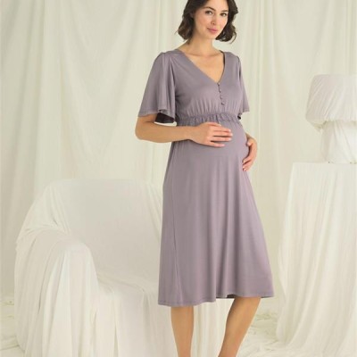 Arias Closet Dantelli Önü Düğmeli Hamile Lohusa Gecelik