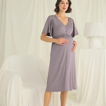 Arias Closet Dantelli Önü Düğmeli Hamile Lohusa Gecelik