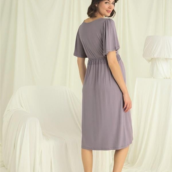 Arias Closet Dantelli Önü Düğmeli Hamile Lohusa Gecelik